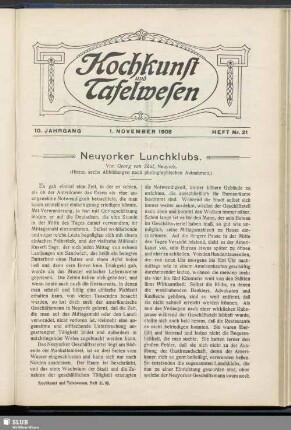 Heft Nr. 21, 1. November 1908