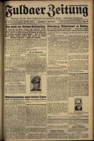 Ausgabe vom Samstag, den 04. Juni 1932.