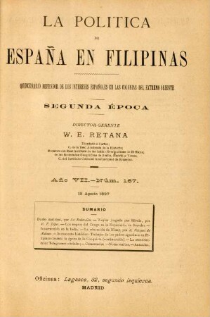 Núm. 167. 15 Agosto 1897