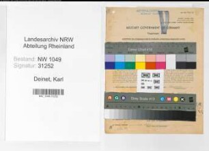 Entnazifizierung Karl Deinet , geb. 31.01.1903 (Ingenieur)