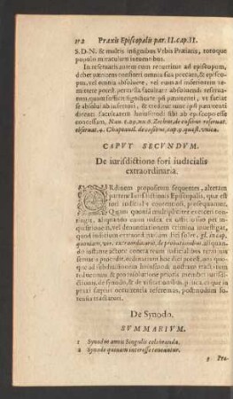 Capvt Secvndvm. De iurisdictione fori iudicialis extraordinaria.