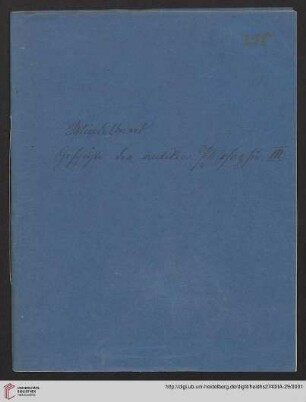 3: Windelband. Geschichte der antiken Philosophie III (Manuskripttitel)