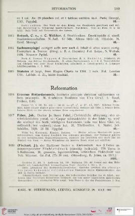 Reformation (Nr. 1016 – 1026)