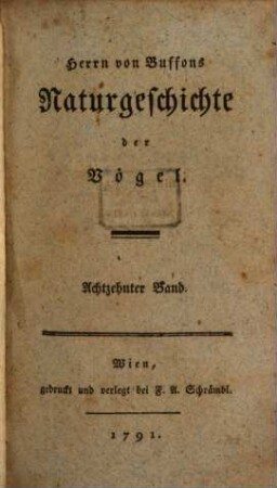 Herrn von Buffons Naturgeschichte der Vögel, 18