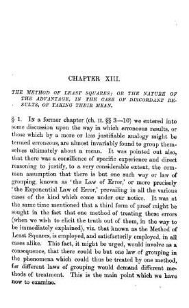 CHAPTER XIII. - Method Of Least Squares, Or Advantage Of Taking A Mean.