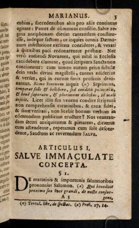 5-35, Articulus I. Salve Immaculate Concepta.