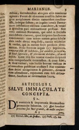 5-35, Articulus I. Salve Immaculate Concepta.