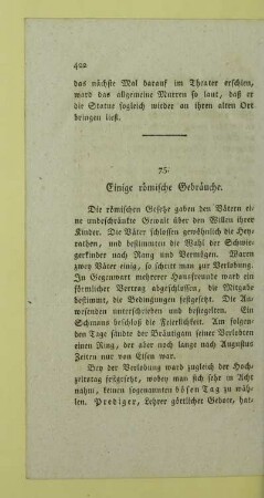 75. Einige roemische Gebraeuche
