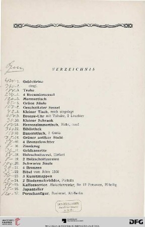 Verzeichnis (Nr. 1-337)
