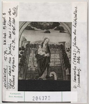 Paris, Bib. Nat.: MS Neerl. 3: Hl. Jungfrau im Garten. 15. Jhd.