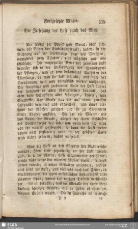 Die Zersetzung der Luft durch das Bley