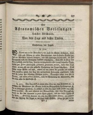 Sechster Abschnitt. Von dem Tage und dessen Theilen