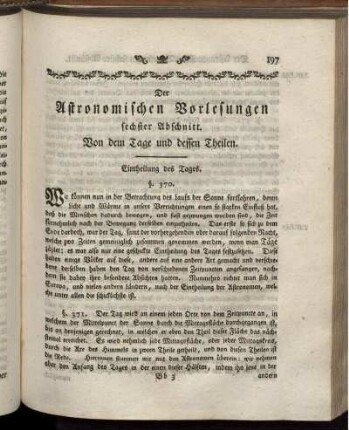 Sechster Abschnitt. Von dem Tage und dessen Theilen