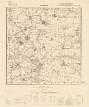 1945 Griebenow, Topographische Karte 1:25000 (4 cm - Karte)