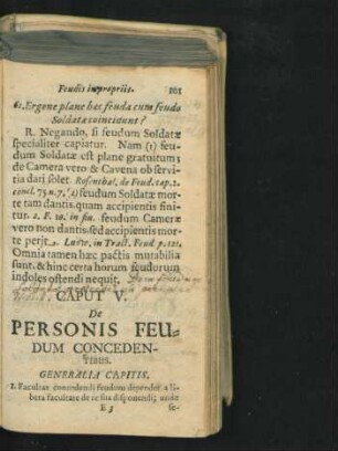 Caput V. De Personis Feudum Concedentibus.