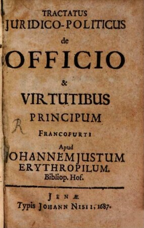 Tractatus de officio et virtutibus Principum