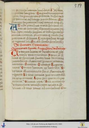 [519r - 523r] Dreifaltigkeitsgebete und Gebete zu den Engeln.