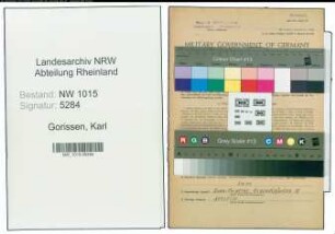 Entnazifizierung Karl Gorissen , geb. 14.07.1894 (Lohnbuchhalter)