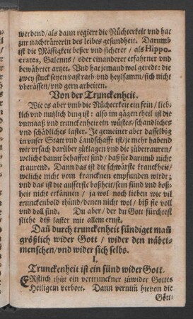 Von der Trunckenheit.