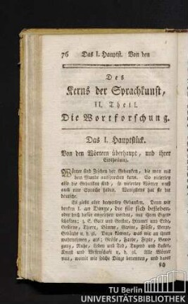 Des Kerns der Sprachkunst, II. Theil. Die Wortforschung.