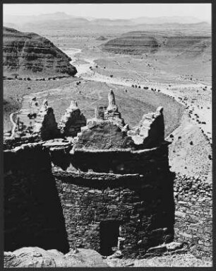 Festung im Drâa-Tal : Blick von einer Festung auf das marokkanische Drâa-Tal.