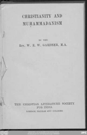 Christianity and Muḥammadanism