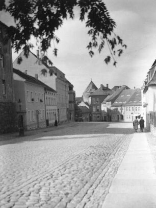 Bautzen. Vor dem Schülertor. Blick nach Nordwesten gegen die Gerberbastei