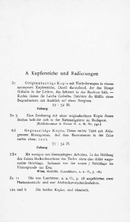 A Kupferstiche und Radierungen.