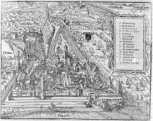 Feldkirch - Stadtansicht (Illustration aus Münster, Cosmographia)