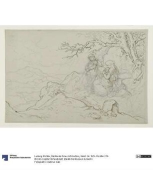 Rastende Frau mit Kindern