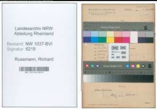Entnazifizierung Richard Russmann , geb. 19.10.1891 (Postbetriebsassistent)