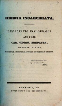 De hernia incarcerata : Diss. inaug.