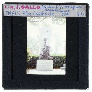 Paris, Gallo, Monument aux Espagnols morts pour la Liberté,Paris, Père Lachaise