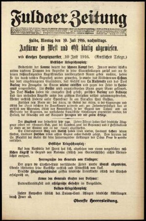 Ausgabe vom Montag, den 10. Juli 1916.