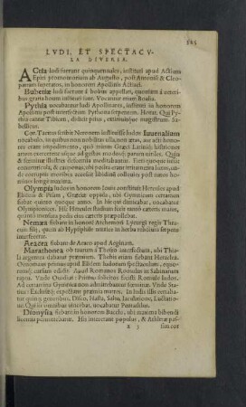 Ludi, et spectacula diversa.