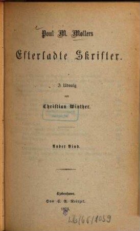 Efterladte Skrifter : I udvalg ved Christian Winther, 2
