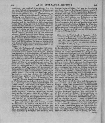 Grotefend, A.: Commentatio in qua doctrina Platonis ethica cum Christiana comparatur ... . Göttingen: Vandenhoeck & Ruprecht 1820
