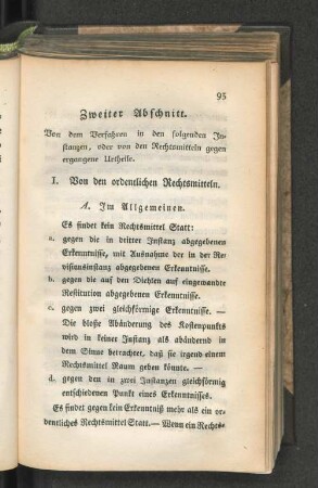 I. Von den ordentlichen Rechtsmitteln.