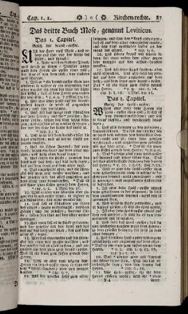 Das dritte Buch Mose, genannt Leviticus. - Das fünffte Buch Moses, genannt Deuteron.