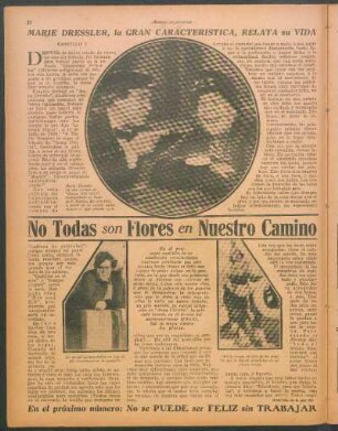 No todas son flores en nuestro camino : Marie Dressler, la gran característica, relata su vida