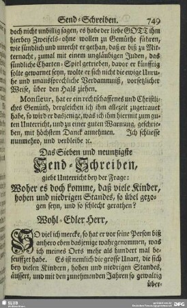 Das Sieben und neuntzigste Send-Schreiben