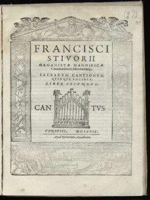 Francesco Stivori: Sacrarum cantionum quinque vocibus. Liber secundus. Cantus
