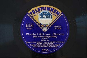 Finale : I. Akt aus: Othello (Nun in der nächt'gen Stille); Zweiter Teil / (G. Verdi)