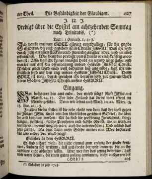 Predigt über die Epistel am achtzehenden Sonntag nach Trinitatis.