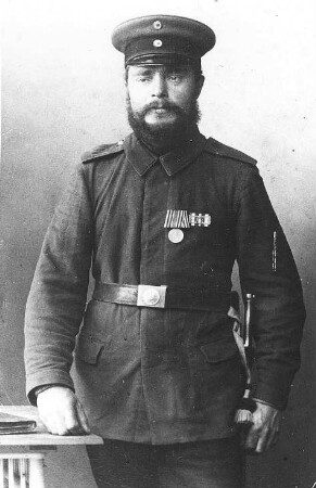 Rosenbach-Herwigsdorf. Windmüller Hermann Krosche als Soldat, um 1915, Repro
