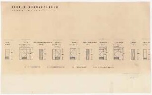 Gymnastikschule, Schwarzerden/Rhön: Technischer Plan Türen 1:50