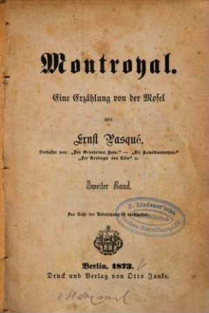 Montroyal : eine Erzählung von der Mosel, 2. Dornröschen