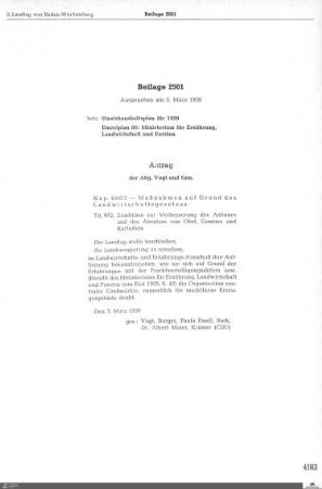 Beilagen 2501-3000: Anträge, Anfragen, Gesetzentwürfe