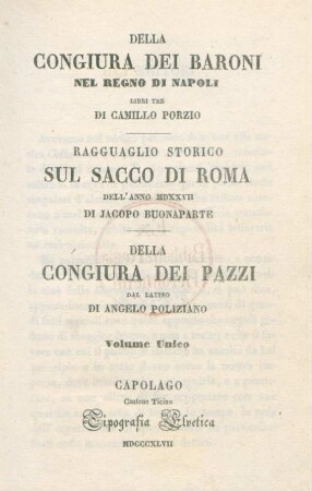 Della Congiura Dei Baroni Nel Regno Di Napoli : Libri Tre
