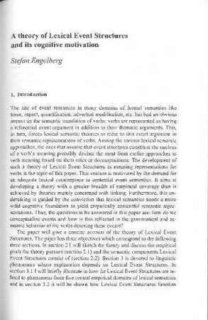 A theory of lexical event structure and its cognitive motivation